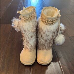 Cozy Cream Faux Fur Kids Boots